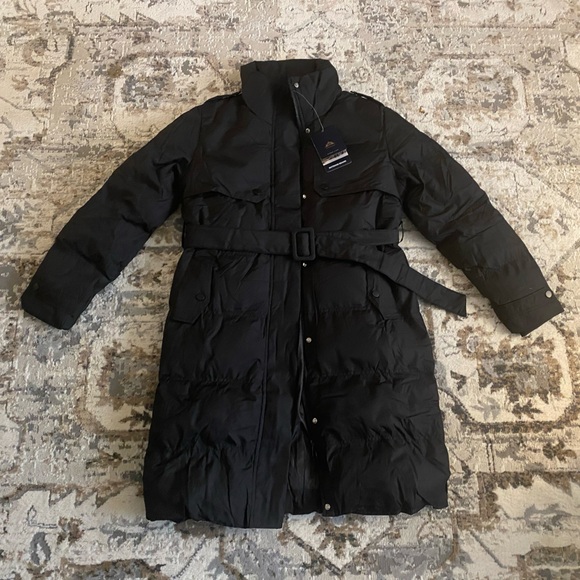 New NWT Waterproof Down Thickened Long Winter Coat Warm Puffer Belted Windproof - Picture 11 of 16